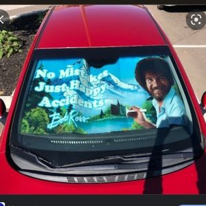 No mistakes just happy accidents bob ross car sun shade